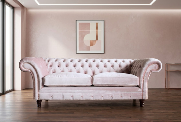 Chesterfield 3místná designová pohovka gauč čalouněný textilní trojmístný.