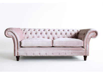 Chesterfield 3místná designová pohovka gauč čalouněný textilní trojmístný.