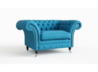 Blaue Sofa Couch Polster Chesterfield Sitzmöbel Textil Stoff Leder Couchen Neu