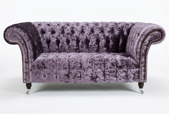 Chesterfield čalouněná pohovka textil pohovky sedačka sedací souprava opěradlo nové 2místné.