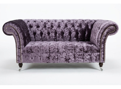 Chesterfield čalouněná pohovka textil pohovky sedačka sedací souprava opěradlo nové 2místné.