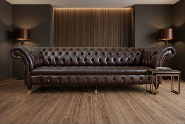 Klasická Chesterfield kůže potah Luxusní sofa design pohovka Pohovky 4 místa Nová