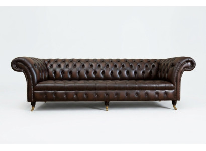 Klasická Chesterfield kůže potah Luxusní sofa design pohovka Pohovky 4 místa Nová