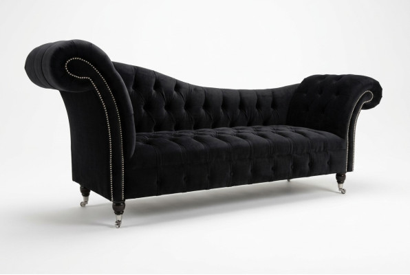 Chesterfield tří-sedačka pohovka vyplňuje design 3místná pohovka černé barvy