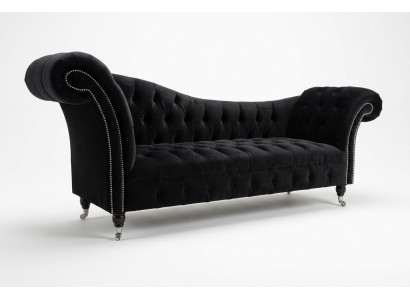 Chesterfield tří-sedačka pohovka vyplňuje design 3místná pohovka černé barvy