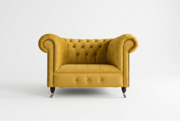 Designová pohovka Chesterfield, křeslo, gauč, čalouněný luxusní textil, pohovky, ušák.