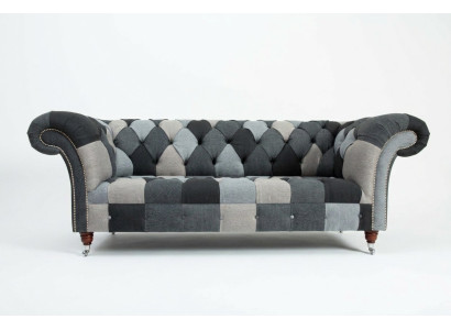Sofa 3 Sitzer Couch design Chesterfield Sitz Garnitur Leder Textil Polster Neu