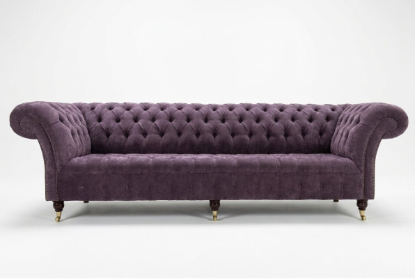 Lila Chesterfield Luxus Couch Sofa Polster 4 Sitzer Couchen Sitz Garnitur