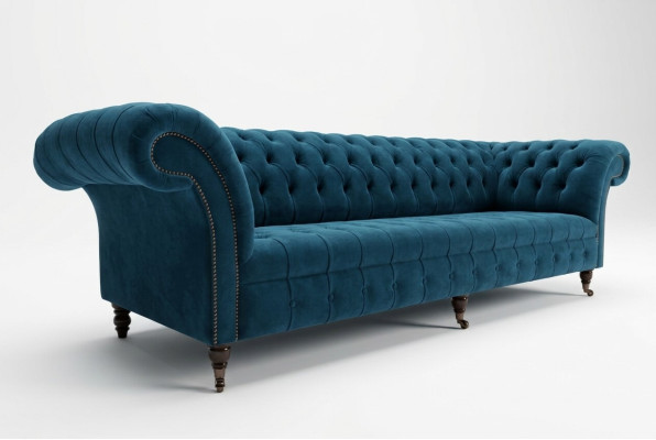 Design Chesterfield Sofagarnitur 4 Sitzer Stoff Couch Sofa Polster Sofas 265cm
