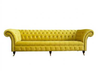 Design Sofa 4 Sitzer Polster Luxus Klassische Textil Chesterfield Sofas Couch