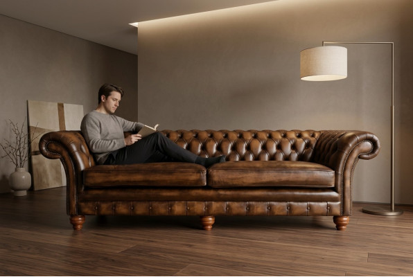 Chesterfield pohovka 4místná obývací místnost gauče pohovky polstrované pohovky Nové XXL Big.