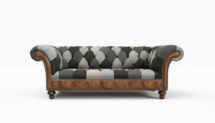 Chesterfield Textil Sofa 3 Sitzer Sofa Polster Sofas Design Luxus Stoffsofas New