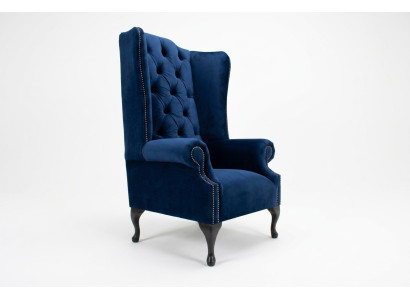 Chesterfield Ohrensessel Sessel Couch Relax Polster Designer Couchen Royal Blau