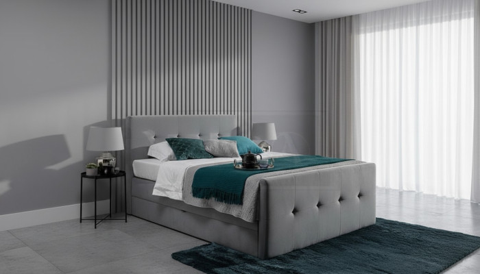 Chesterfield postel Polštářová postel Manželská postel Postele xxl Design Luxusní postel s pružinovým roštem