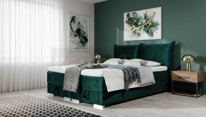 Boxspringové postele polstrované lůžko z umělé kůže designový hotel dvojité luxusní design nové.