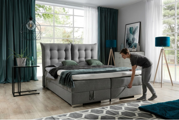 Boxspringbett Klassische Design Polster Englische Betten Doppelbett Beige Bett