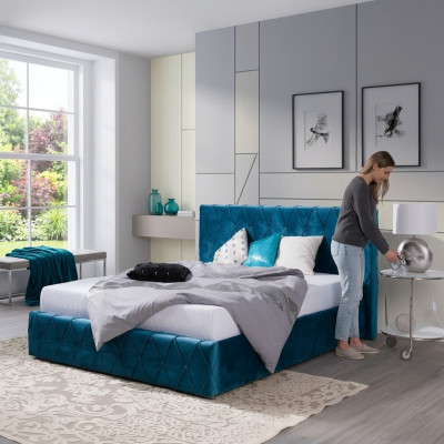 Bett Polster Design Luxus Doppel Hotel Betten Ehe 160 x 200cm Schlaf Zimmer Samt