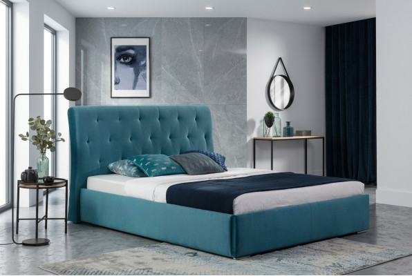 Bett Polster Design Luxus Doppel Hotel Betten 180x200cm Schlaf Zimmer Samt Neu