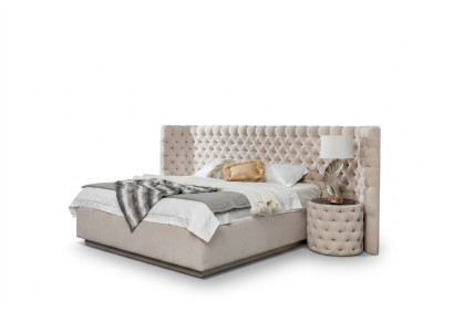 Chesterfield Hotel Doppel Polster Leder Bett Luxus Schlafzimmer Betten