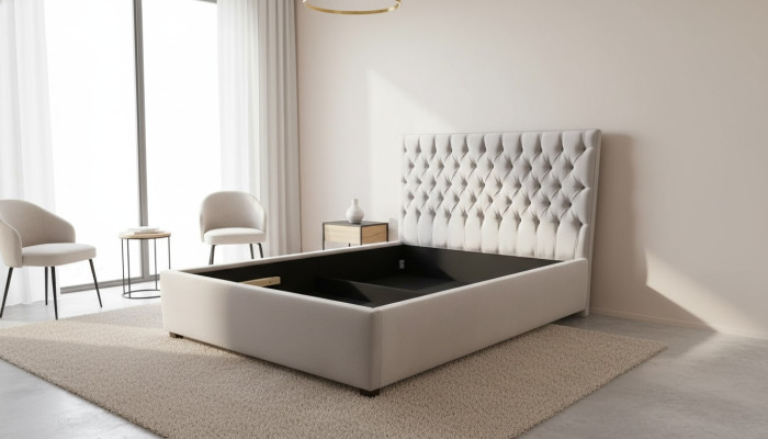 Chesterfield postel Potah Design Luxus Dvojitá Hotelová Postel Zlatý Luxusní Hotel Nový