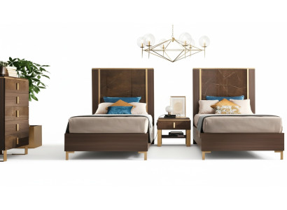 2x Bett + Nachttisch 3 tlg. Schlafzimmer Set Designer Luxus Schlafzimmer
