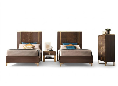 Bett Nachttisch Hocker 4 tlg. Schlafzimmer Set Design Modern Luxus Betten