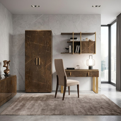 Klassischer moderner Stil Stuhl Holz Textil Sessel Clubsitz Polster Design Lounge