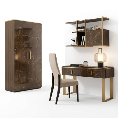 Klassischer moderner Stil Stuhl Holz Textil Sessel Clubsitz Polster Design Lounge