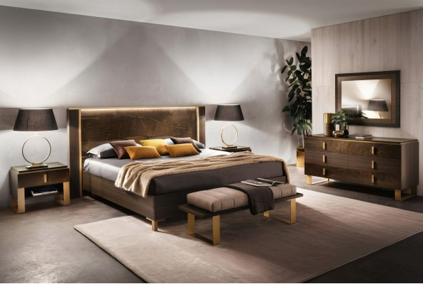 Bett Schlafzimmer Set Design Modern Luxus 2x Nachttisch Italienische 3tlg