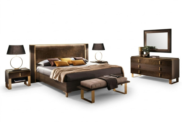 Bett Schlafzimmer Set Design Modern Luxus 2x Nachttisch Italienische 3tlg