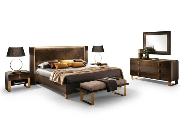Schlafzimmer Set Bett Nachttische Hocker Betten Design Italienische Möbel 4 tlg
