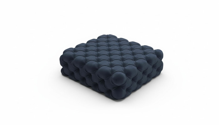 Klasická pohovka Chesterfield Design Lux Hocker Textilní podnožka Ottomane 120x120