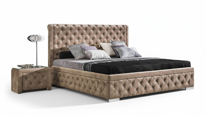 Postel 2x noční stolek 3 ks. Sada ložnice Luxus Design Nábytek Moderní Postele Nové