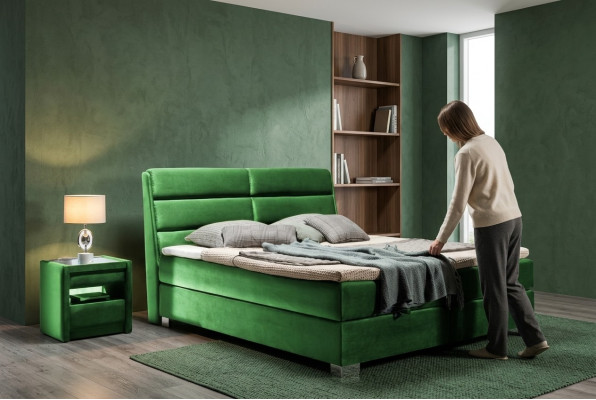 Postel 2x Noční stolek 3ks Ložnice Luxusní sada Designový nábytek Moderní Postele Nové