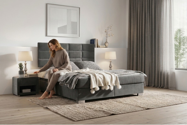 Postel Boxspring Luxus Ložnice Návrh Dvojlůžko 160x200 Nové.