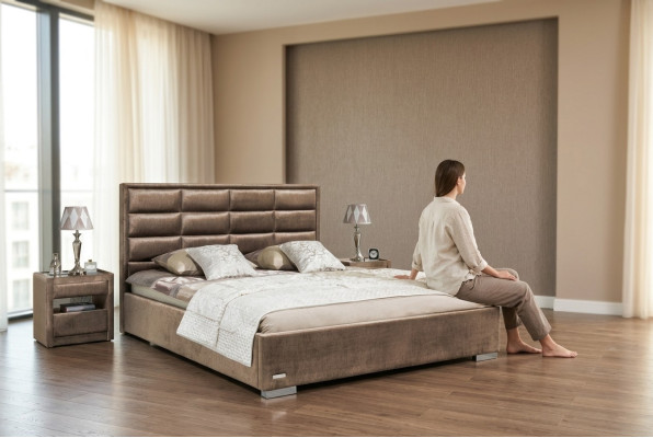 Edles Bett 3tlg Set Nachttisch Möbel Luxus Matratze Schlafzimmer Bettgestell Neu