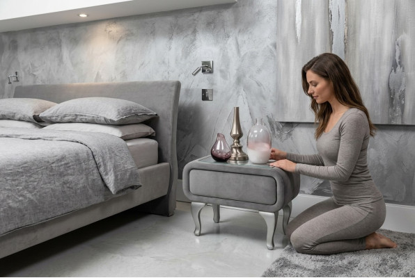Noční stolek Polstrovaný Dřevěný Noční stolky Stůl Konzoly Noční Moderní Styl Konzole