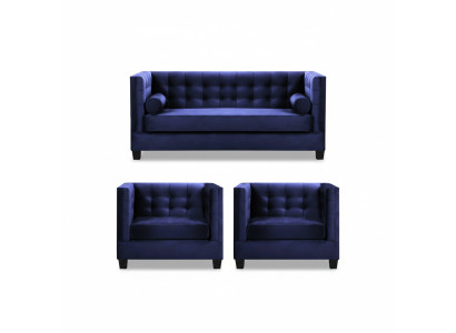 Schlafsofa Sessel Kreative Möbel Textil Stoff Blau Gruppe Wohnzimmer Modern Sofa