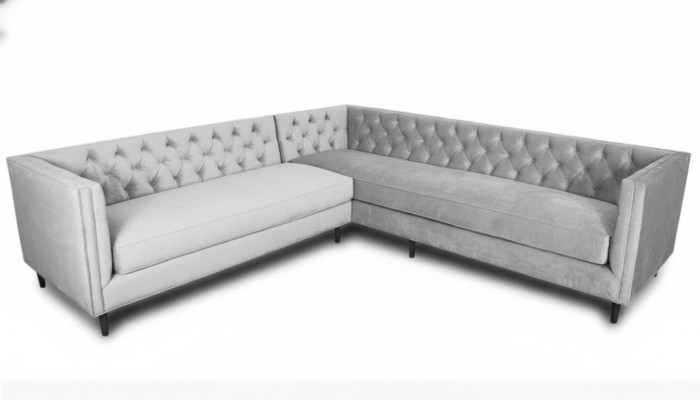 Ecksofa Grau Big Textil Stoff Chesterfield Sofas Kreative Möbel Neu Wohnzimmer