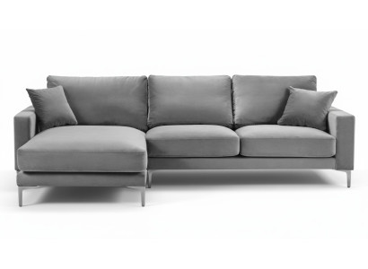 Ecksofa šedé XXL velké textilní Chesterfield sedačky Kreativní nábytek obývacího pokoje.