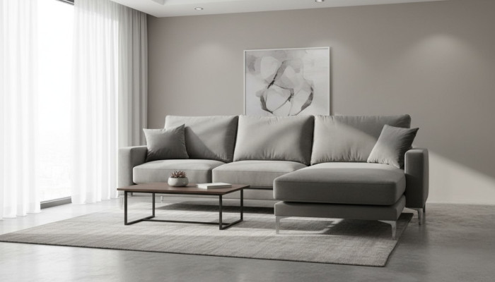 Wohnzimmer Ecksofa Grau xxl Big Kreative Möbel Textill Stoff Chesterfield Sofas