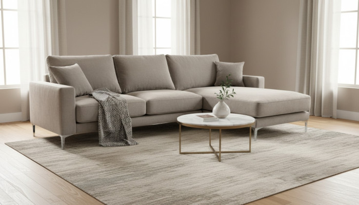 Beige rohová sedačka látková designová pohovka čalouněná pohovka pohovky rozkládací sedací souprava nová