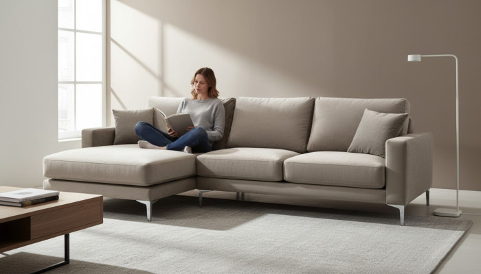 Pohovky látková obývací design pohovky polštáře Sedací souprava Šedá Pohovka Rohová sofá Loft Rohová sedací souprava