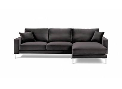 Schwarz Samt Ecksofa Stoff Wohnzimmer Design Couchen Polster Sofa Sofas Neu