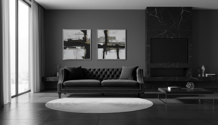 Luxus Schwarze Stoffcouch Dreisitzer Polster Möbel Hotel Wohnzimmer Praxis Samt