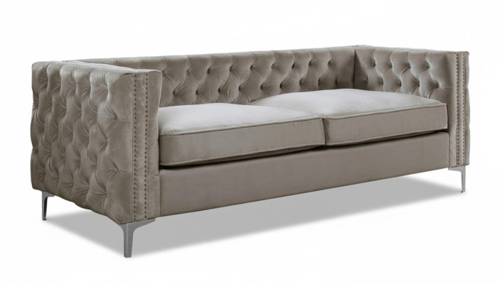 Chesterfield tří  sedák moderní nábytek textilie sametová látková sedací souprava luxusní obývací pokoj