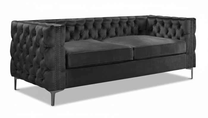 schwarze chesterfield couch luxus samt stoff couchen sofa set sofas polster neu
