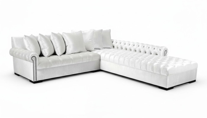 Weiße Ecksofa Sofa Stoff Chesterfield Design Couchen Polster Sofas Luxus Möbel
