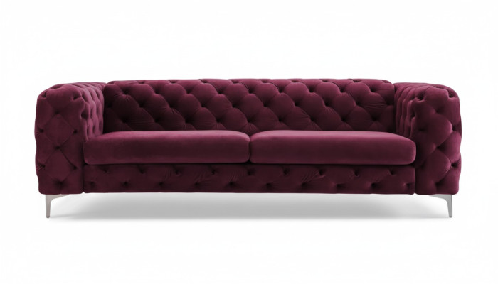 Chesterfield pohovka trojmístná burgundy kreatovní nábytek textilní látka obývací pokoj nový