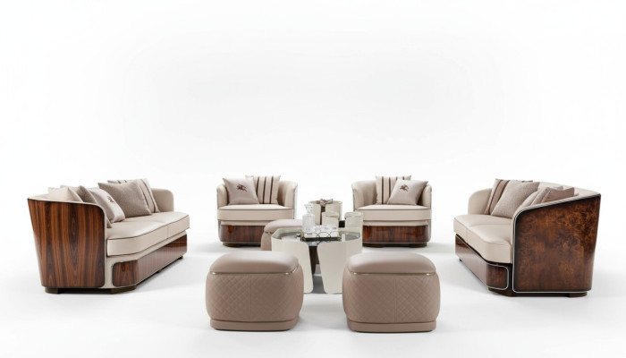 Sofa 3 Sitzer Beige Wohnzimmer Modern Design Couchen Luxus Möbel Ledersofa Neu